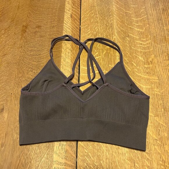 Brown Aerie Ribbed Strappy Bralette - Picture 2 of 3